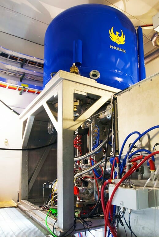 This photo shows one of Phoenix’s accelerator systems that will be at the heart of the facility UW–Madison will be designing as part of the project, Harnessing Wisconsin Industry to Develop Materials and Fuel Breeding for Fusion Energy.